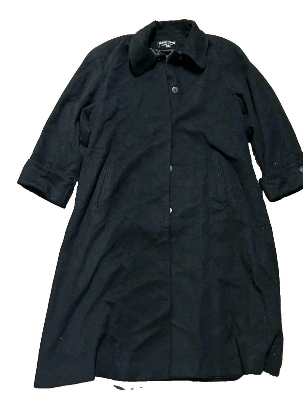 Women’s Albert Nipon Gold Label Black Trench Coat Size 12P